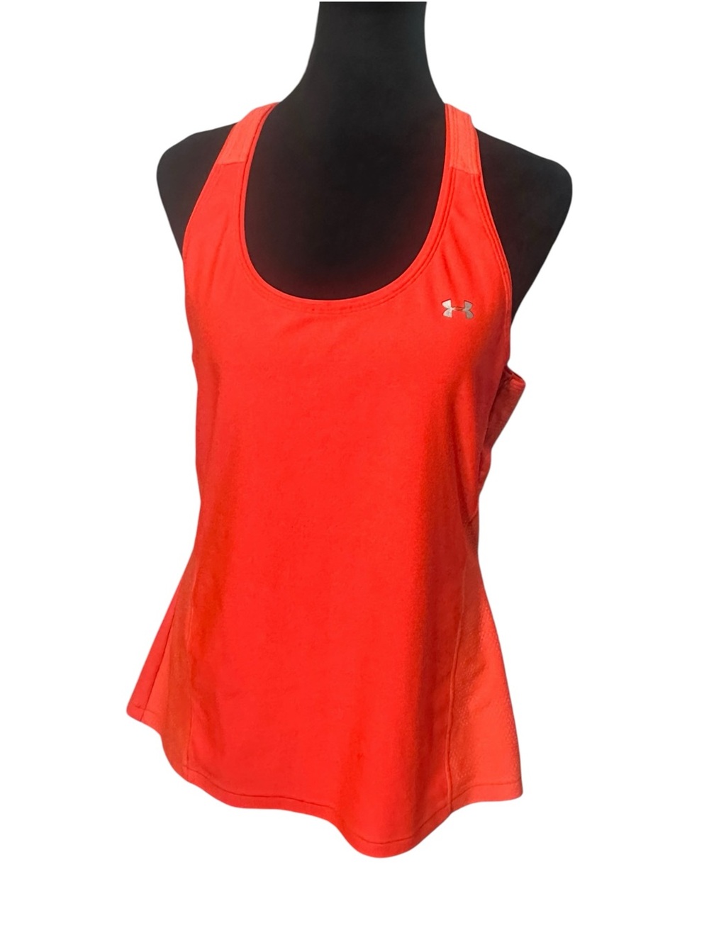Under Armour HeatGear Women’s Large Coral Orange Racerback Open Back Tank Top